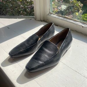 SAM EDELMAN Womens Black Emelie Square Toe Slip On Leather Loafers 9 M